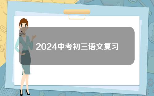 2024中考初三语文复习资料：词语介绍